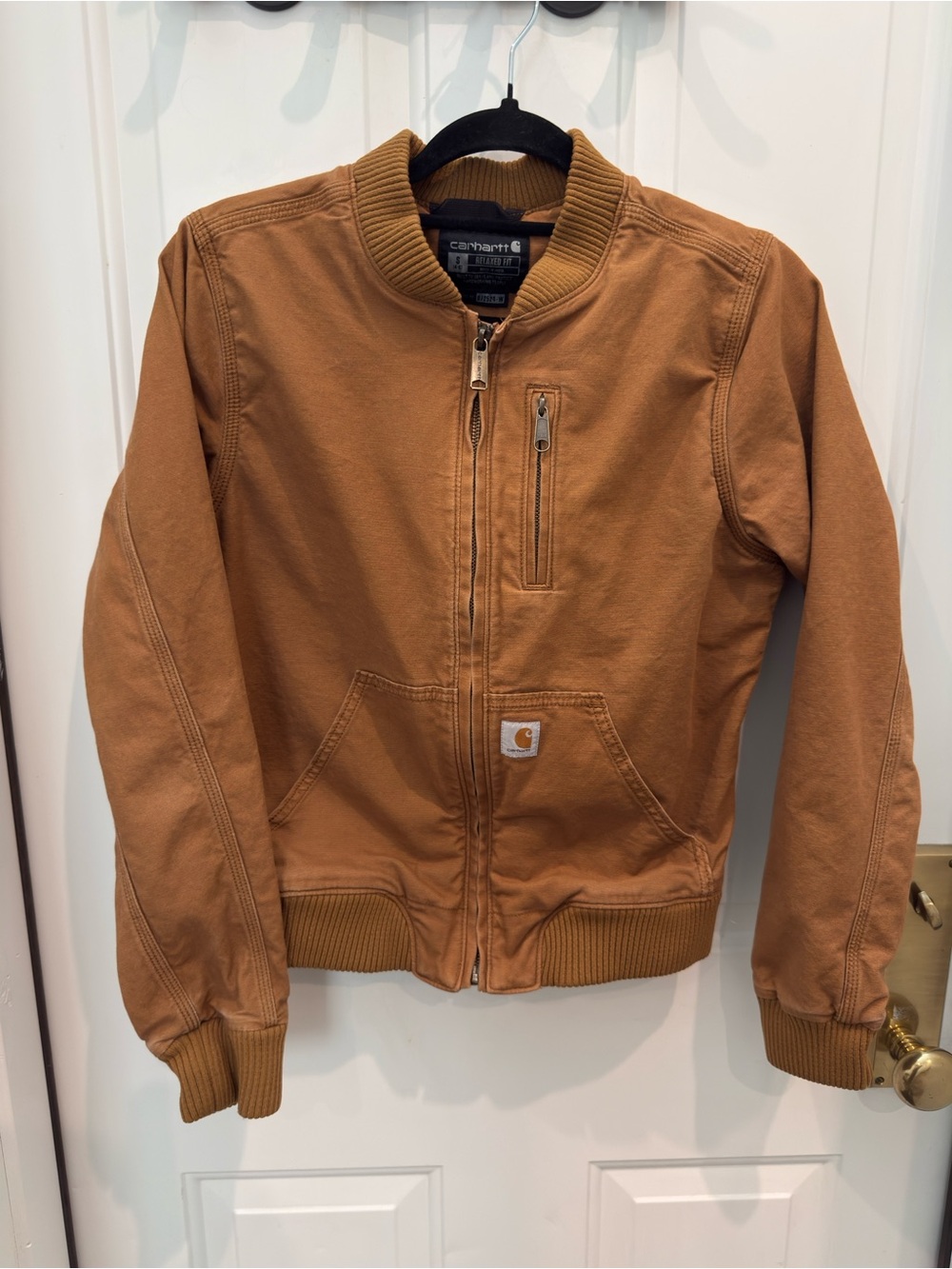 Womenās Carhartt Brown Rugged Duck Bomber Jacket